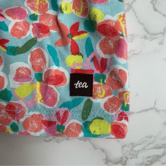 TEA Collection Empire Ruffle Baby Dress in Hacienda Hibiscus | Size 3-6 Months - Picture 3 of 4